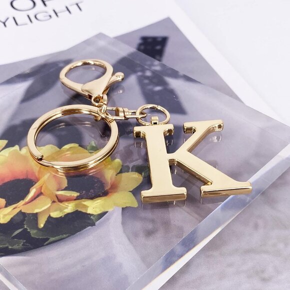 Luxury Gold Letter Keychain - Perfect for Purse Charms and Handbag Accents - Picture 4 of 4